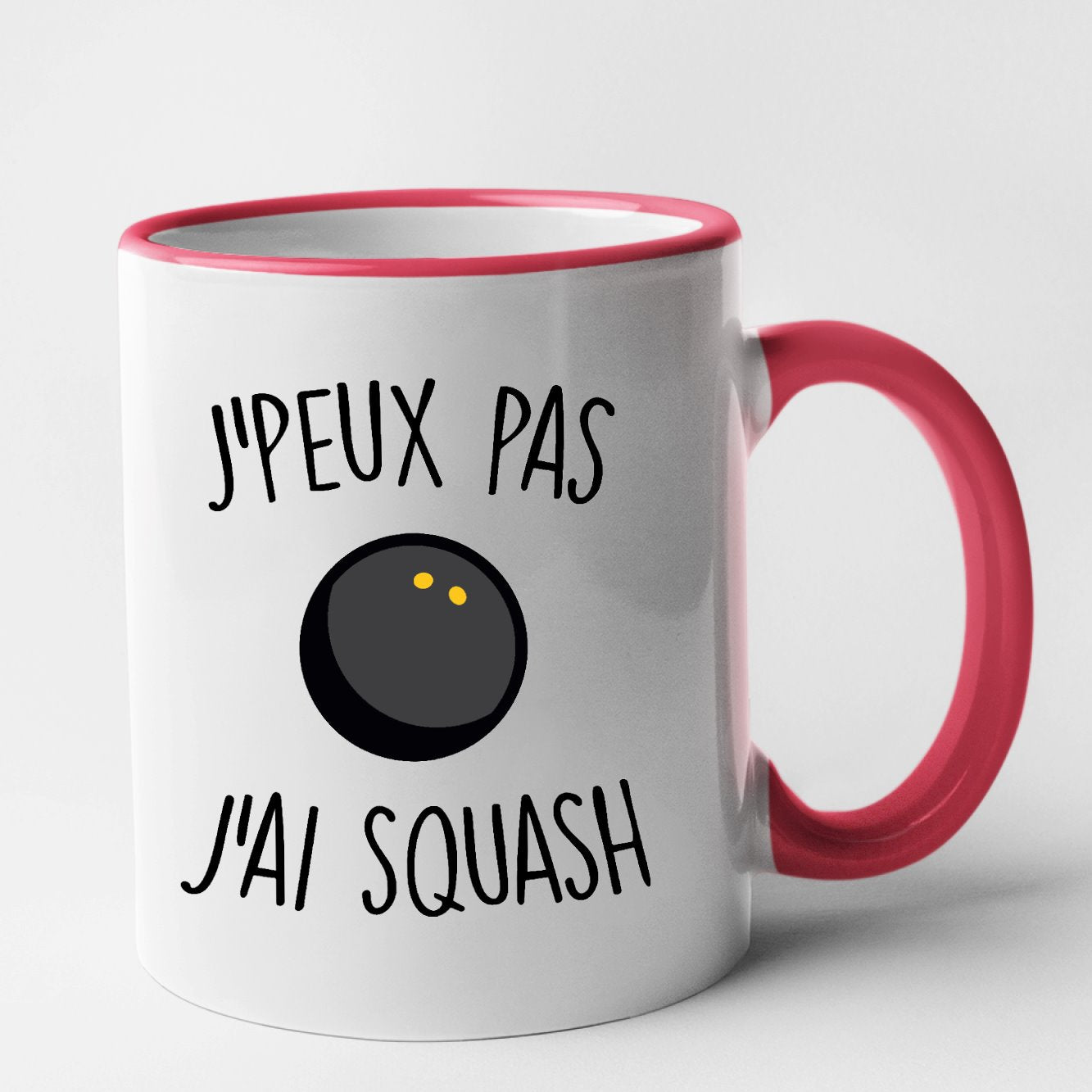 Mug J'peux pas j'ai squash Rouge