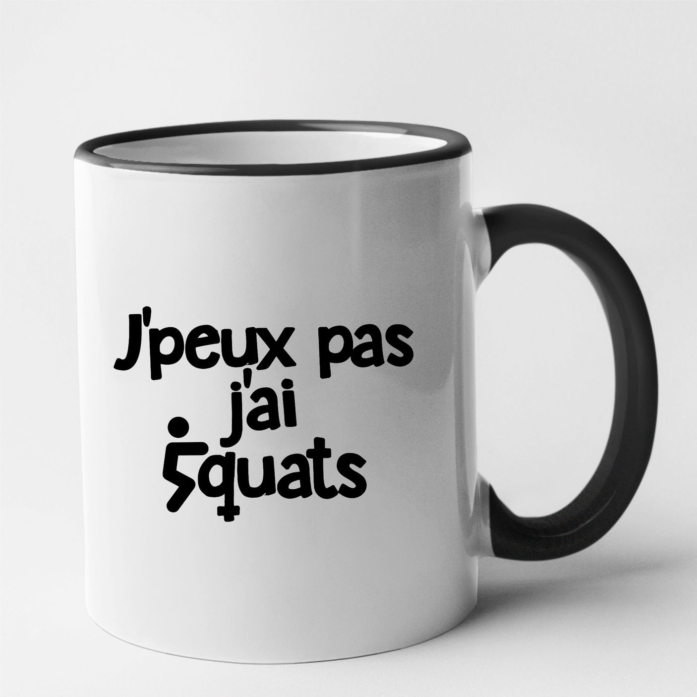 Mug J'peux pas j'ai squats Noir