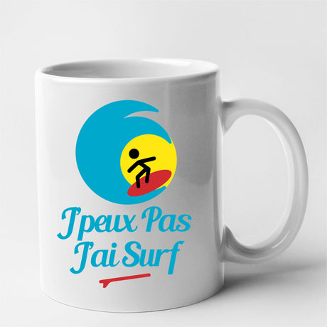 Mug J'peux pas j'ai surf Blanc