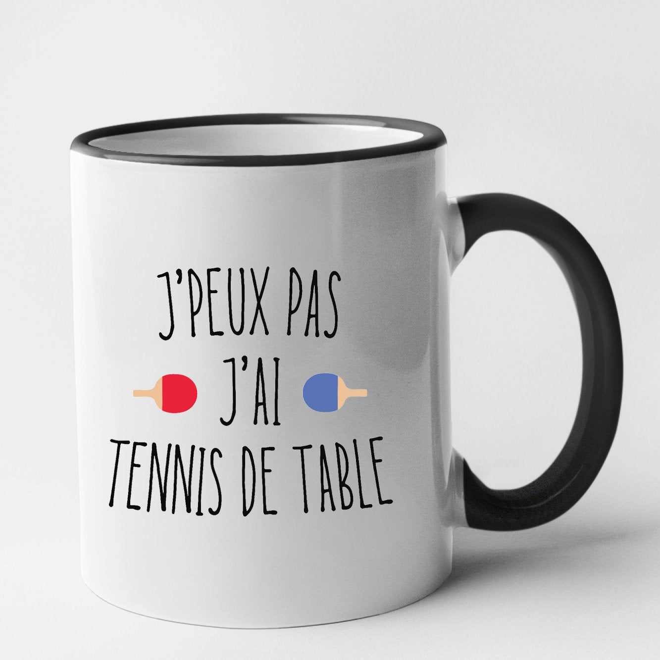 Mug J'peux pas j'ai tennis de table Noir