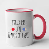 Mug J'peux pas j'ai tennis de table Rouge