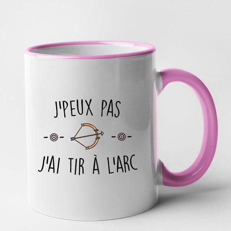 Mug J'peux pas j'ai tir à l'arc Rose