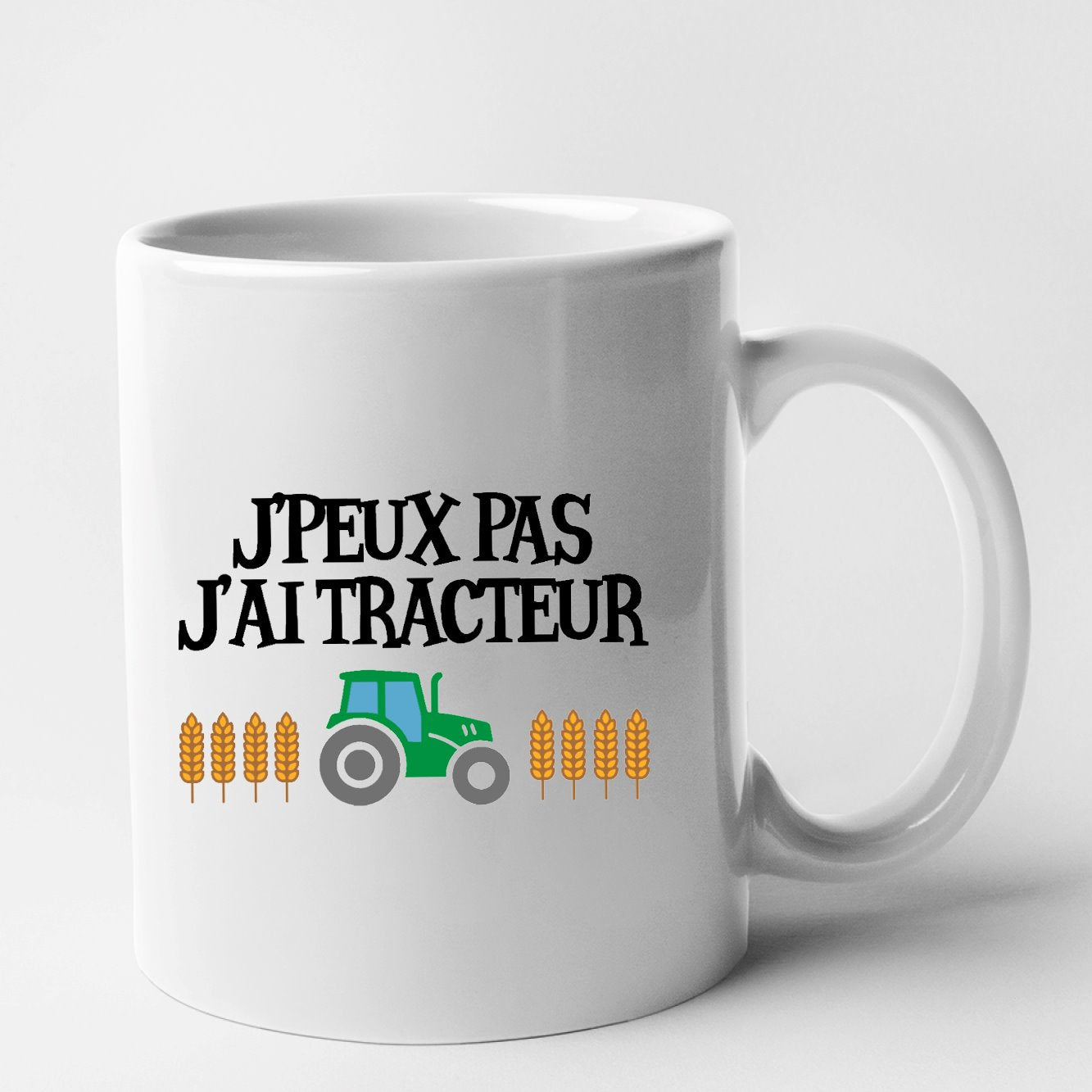 Mug J'peux pas j'ai tracteur Blanc