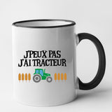 Mug J'peux pas j'ai tracteur Noir