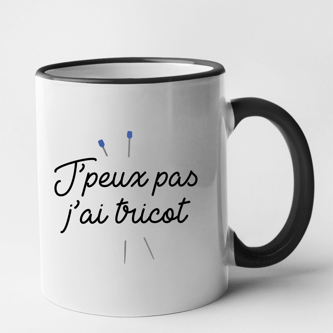 Mug J'peux pas j'ai tricot Noir