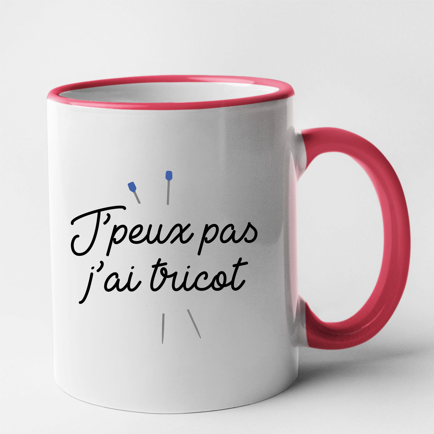 Mug J'peux pas j'ai tricot Rouge