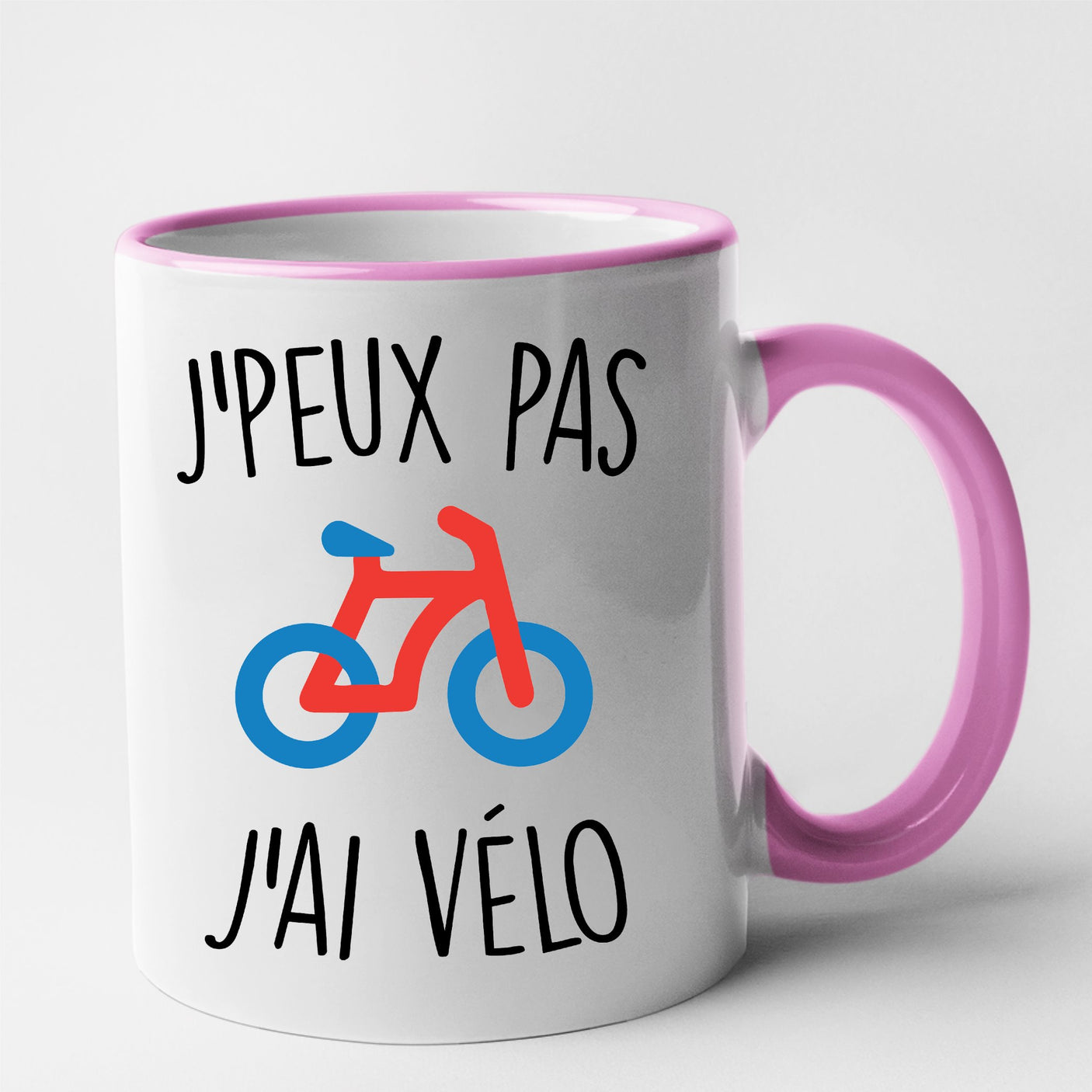 Mug J'peux pas j'ai vélo Rose