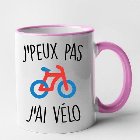 Mug J'peux pas j'ai vélo Rose