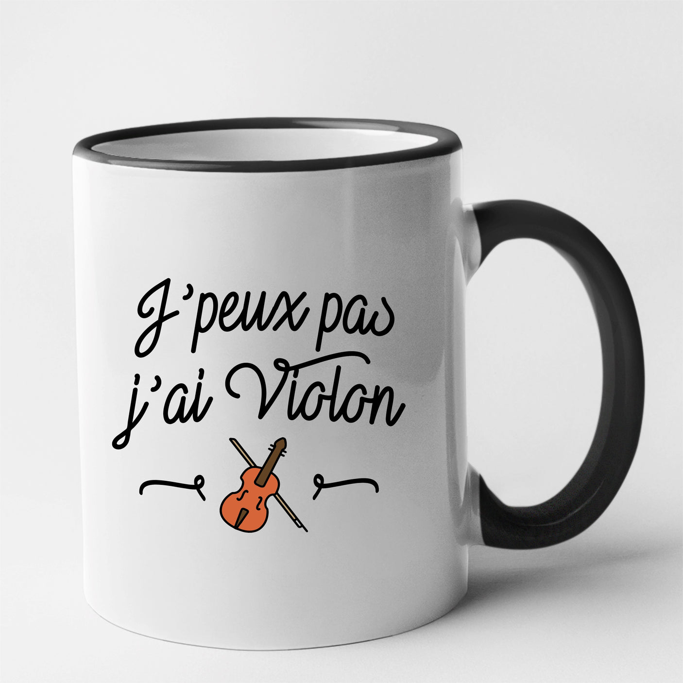 Mug J'peux pas j'ai violon Noir