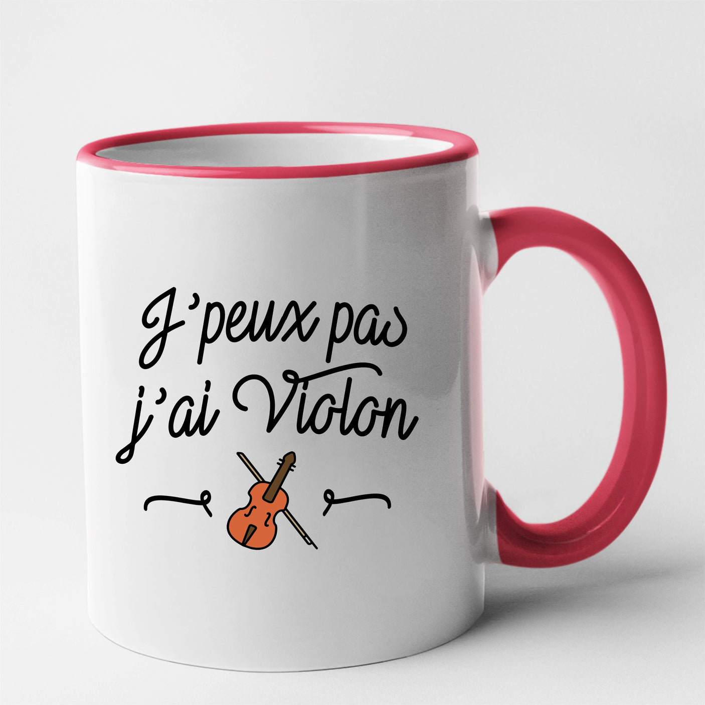 Mug J'peux pas j'ai violon Rouge