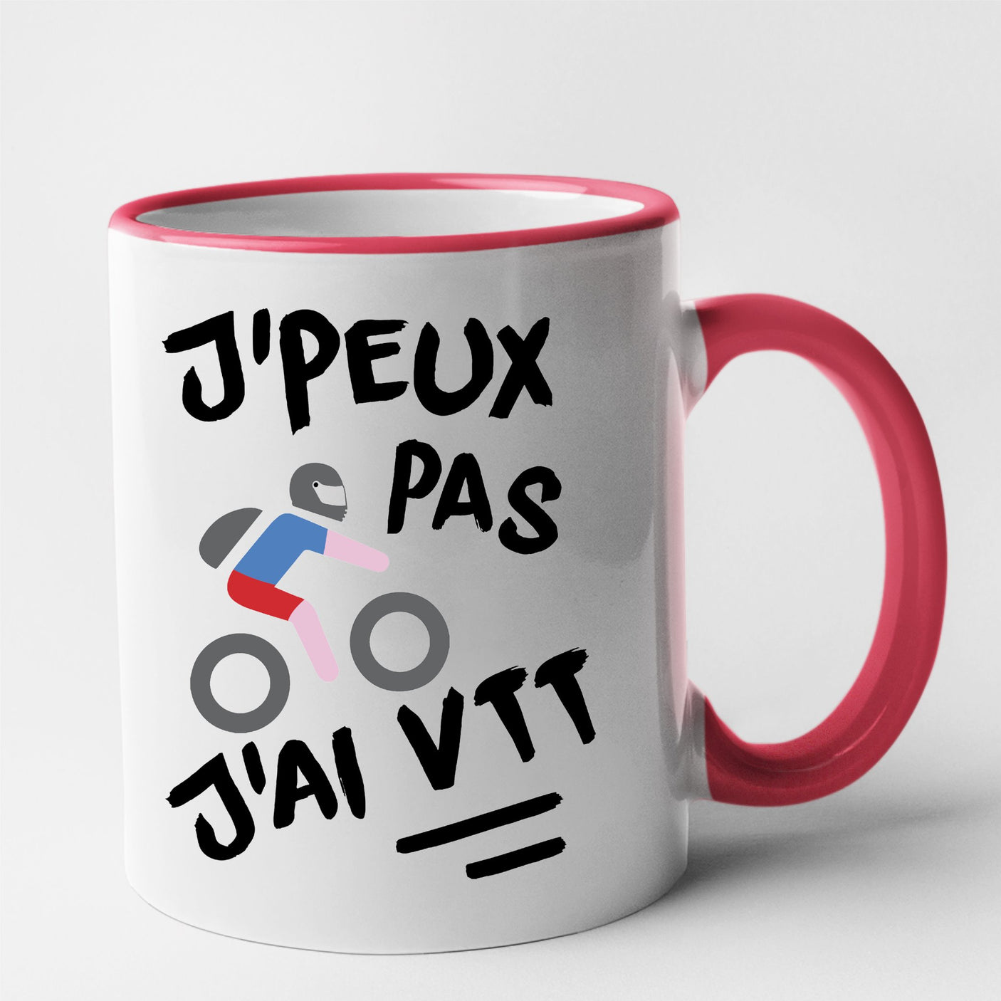 Mug J'peux pas j'ai VTT Rouge