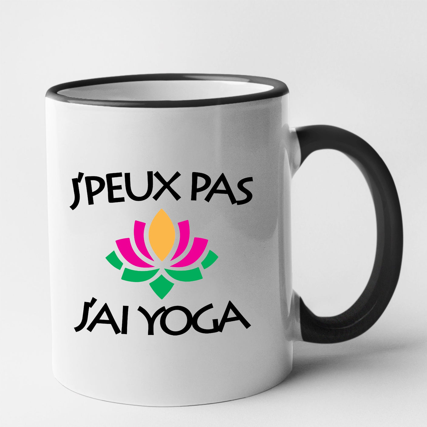 Mug J'peux pas j'ai yoga Noir