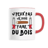 Mug J'peux pas je dois faire du bois 