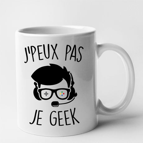 Mug J'peux pas je geek Blanc