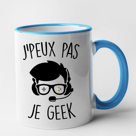 Mug J'peux pas je geek Bleu