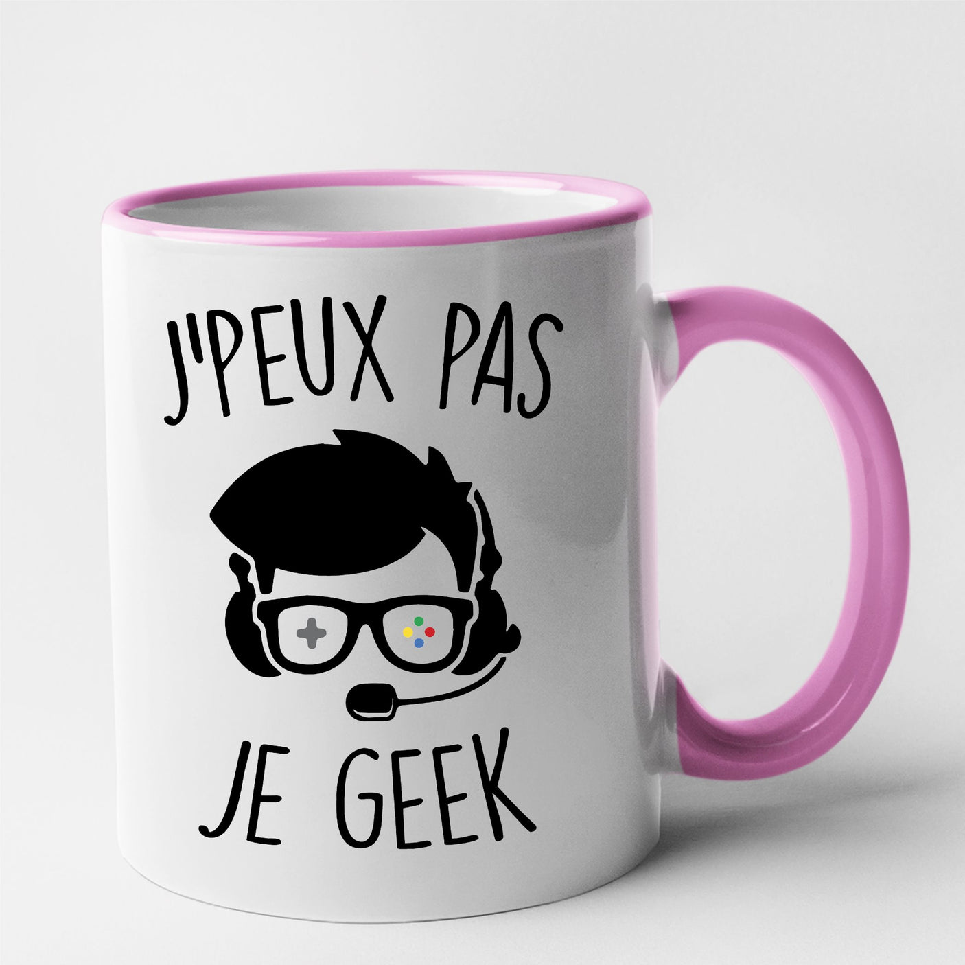 Mug J'peux pas je geek Rose