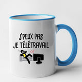 Mug J'peux pas je télétravail Bleu