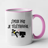 Mug J'peux pas je télétravail Rose