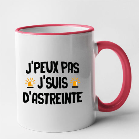 Mug J'peux pas j'suis d'astreinte Rouge