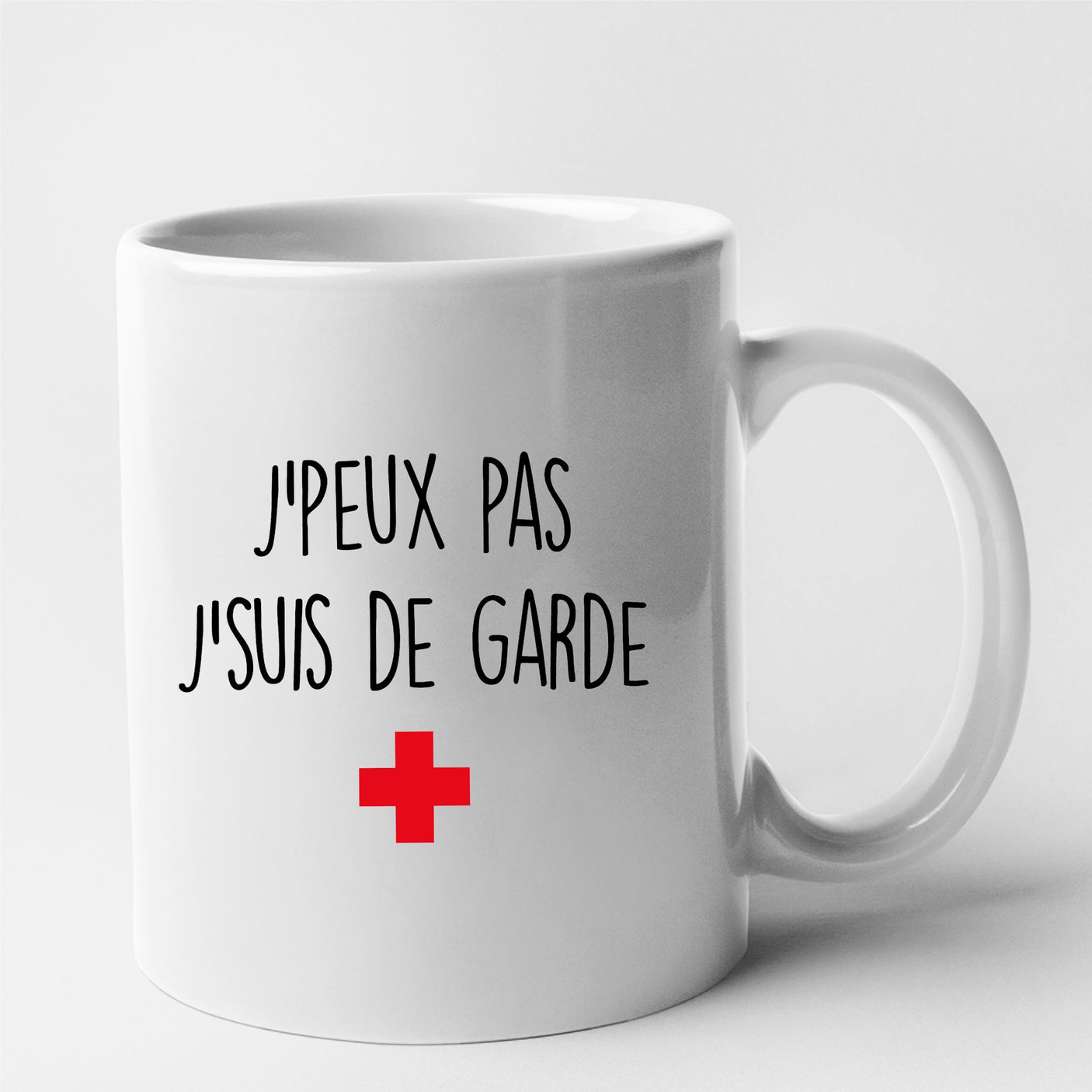 Mug J'peux pas j'suis de garde Blanc