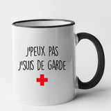 Mug J'peux pas j'suis de garde Noir