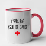 Mug J'peux pas j'suis de garde Rouge