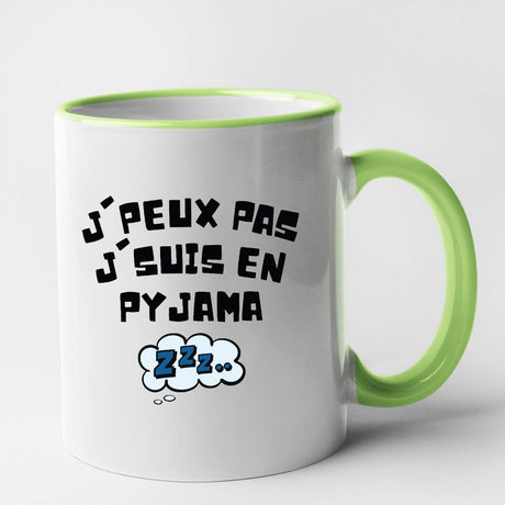 Mug J'peux pas j'suis en pyjama Vert