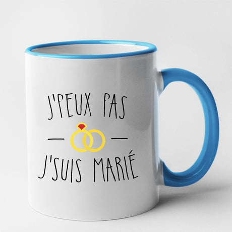 Mug J'peux pas j'suis marié Bleu