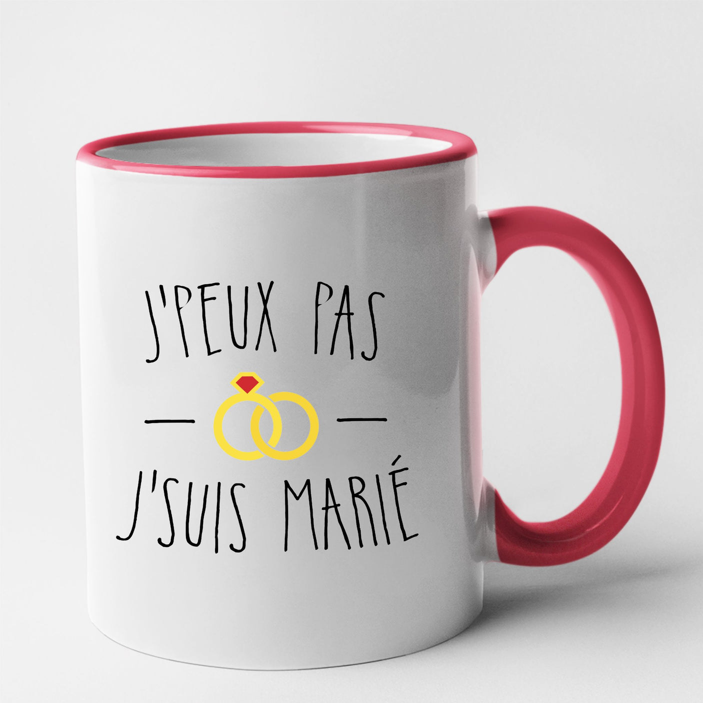 Mug J'peux pas j'suis marié Rouge