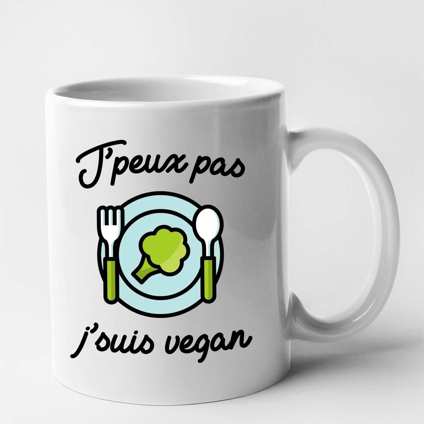 Mug J'peux pas j'suis vegan Blanc