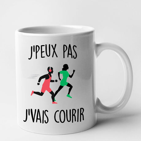 Mug J'peux pas j'vais courir Blanc