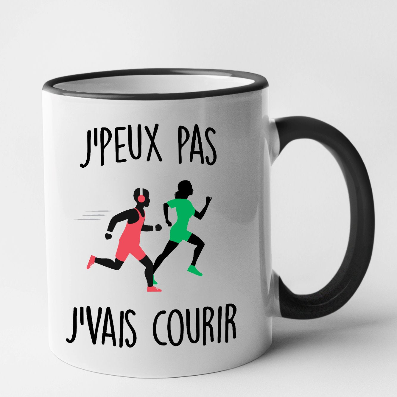 Mug J'peux pas j'vais courir Noir