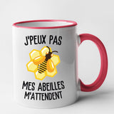 Mug J'peux pas mes abeilles m'attendent Rouge