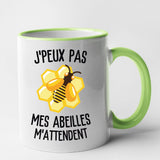 Mug J'peux pas mes abeilles m'attendent Vert