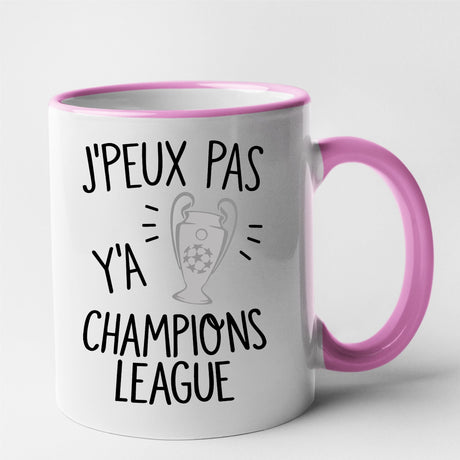 Mug J'peux pas y'a champions league Rose