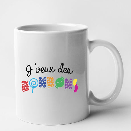 Mug J'veux des bonbons Blanc