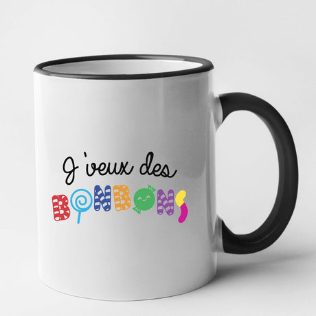 Mug J'veux des bonbons Noir