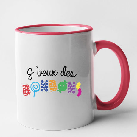 Mug J'veux des bonbons Rouge