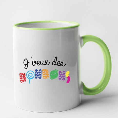 Mug J'veux des bonbons Vert