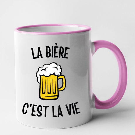 Mug La bière c'est la vie Rose