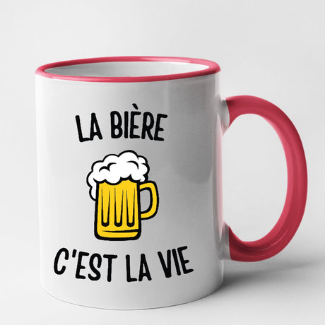 Mug La bière c'est la vie Rouge