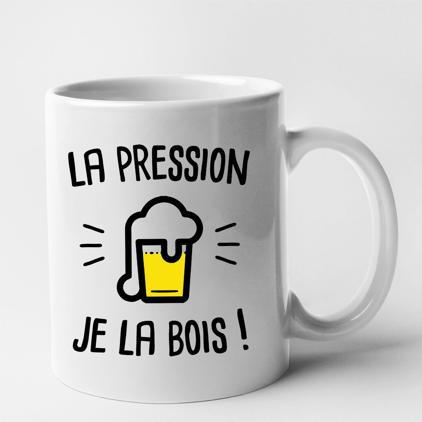 Mug La pression je la bois Blanc