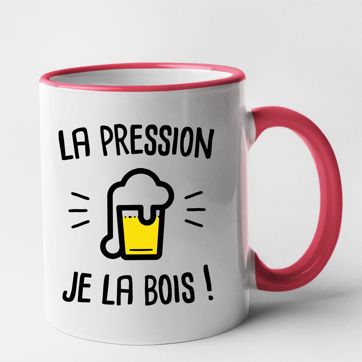 Mug La pression je la bois Rouge