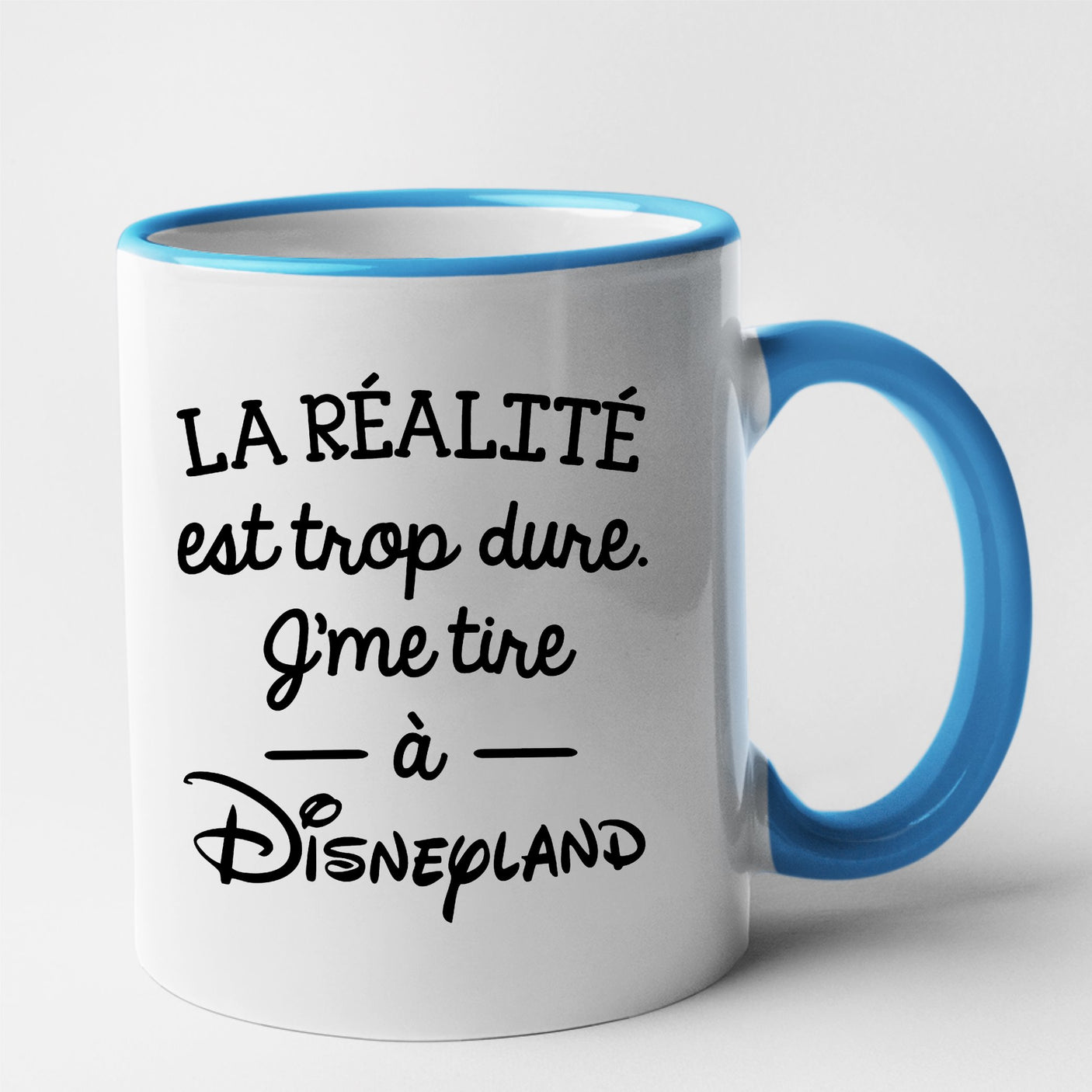 Mug La réalité est trop dure Bleu