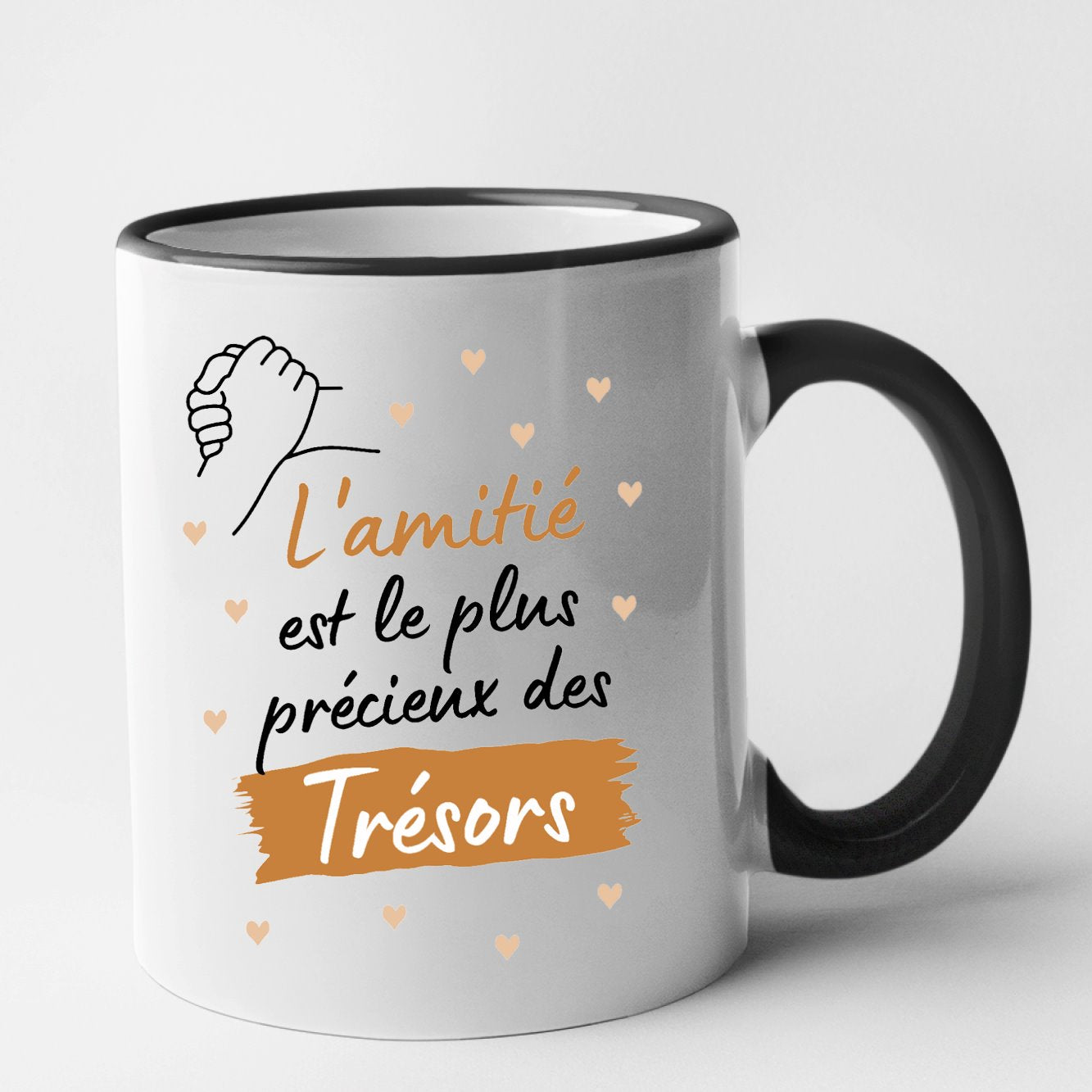 Mug L'amitié le plus précieux des trésors Noir