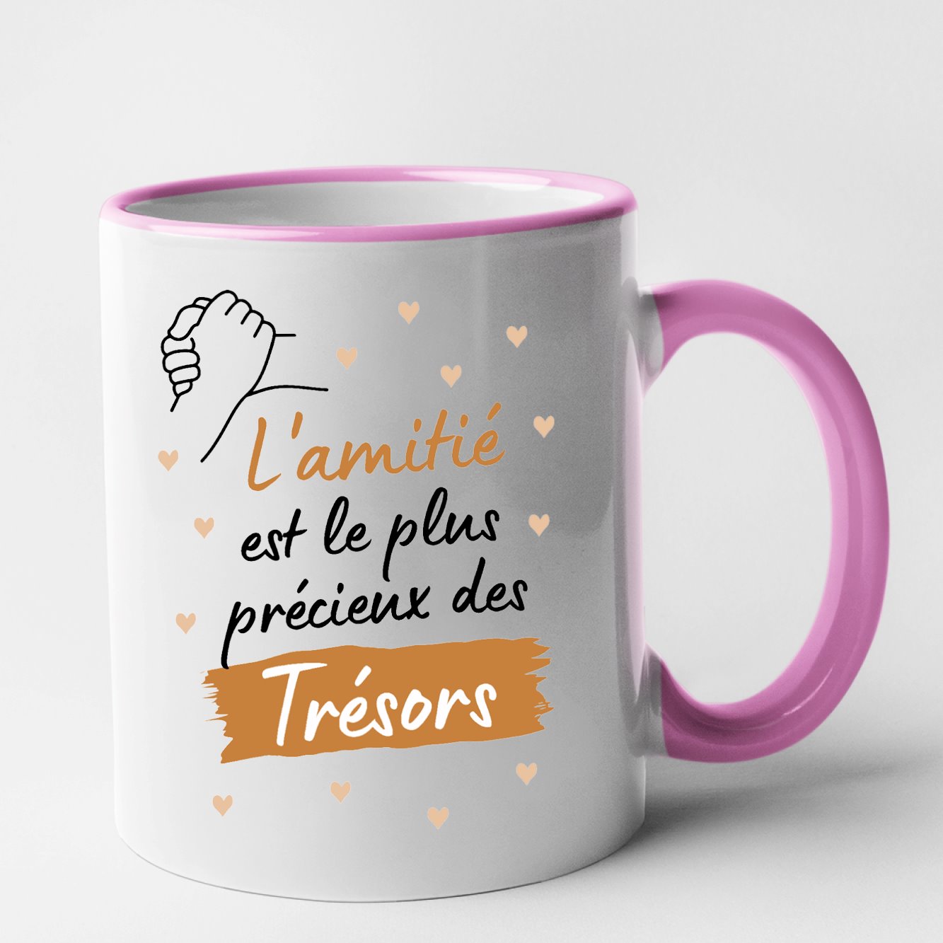 Mug L'amitié le plus précieux des trésors Rose