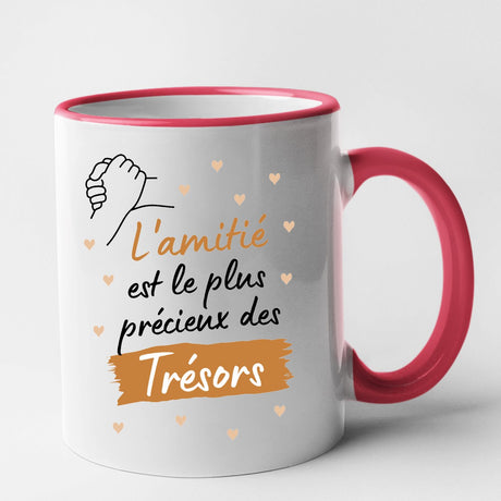 Mug L'amitié le plus précieux des trésors Rouge