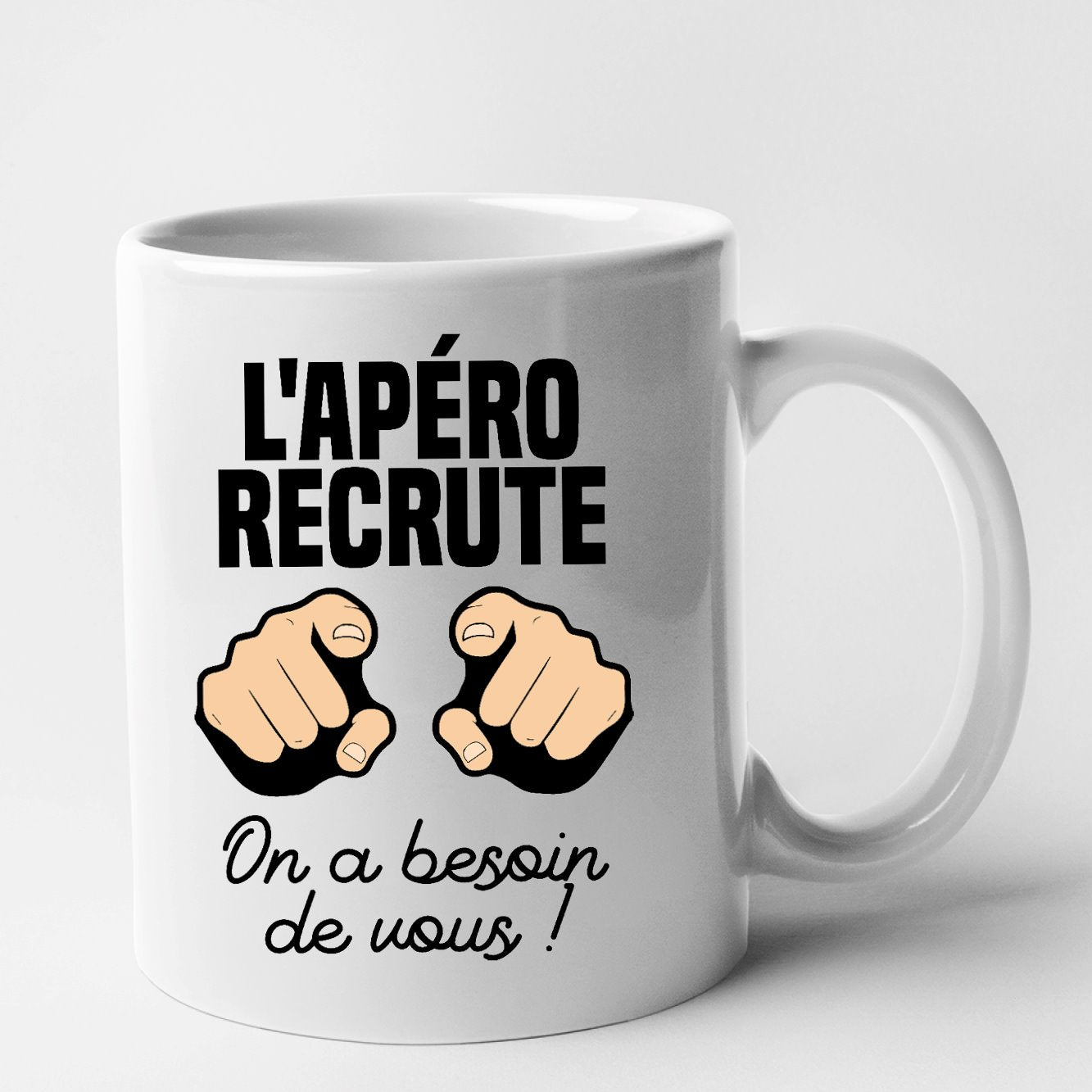 Mug L'apéro recrute Blanc