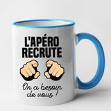 Mug L'apéro recrute Bleu