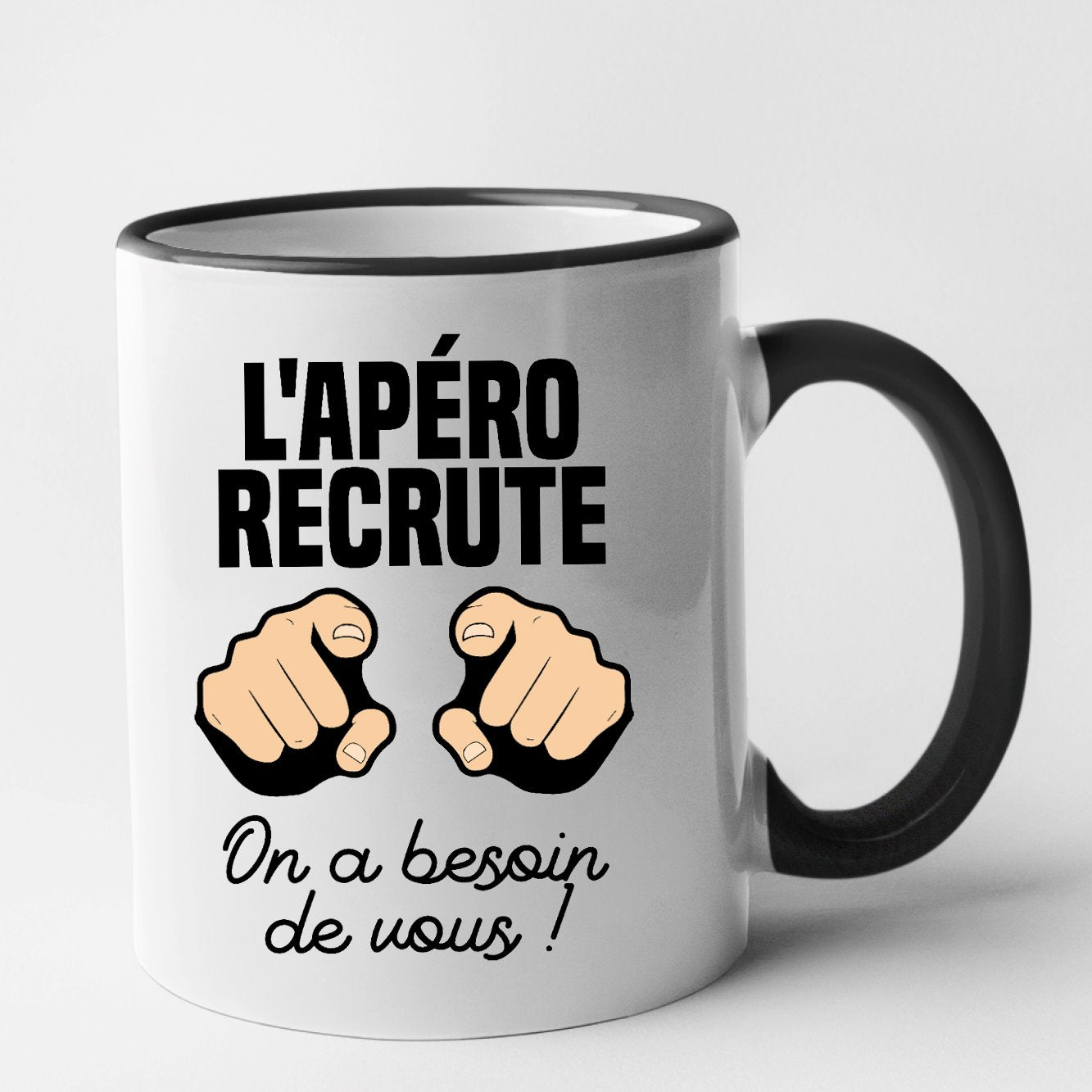 Mug L'apéro recrute Noir